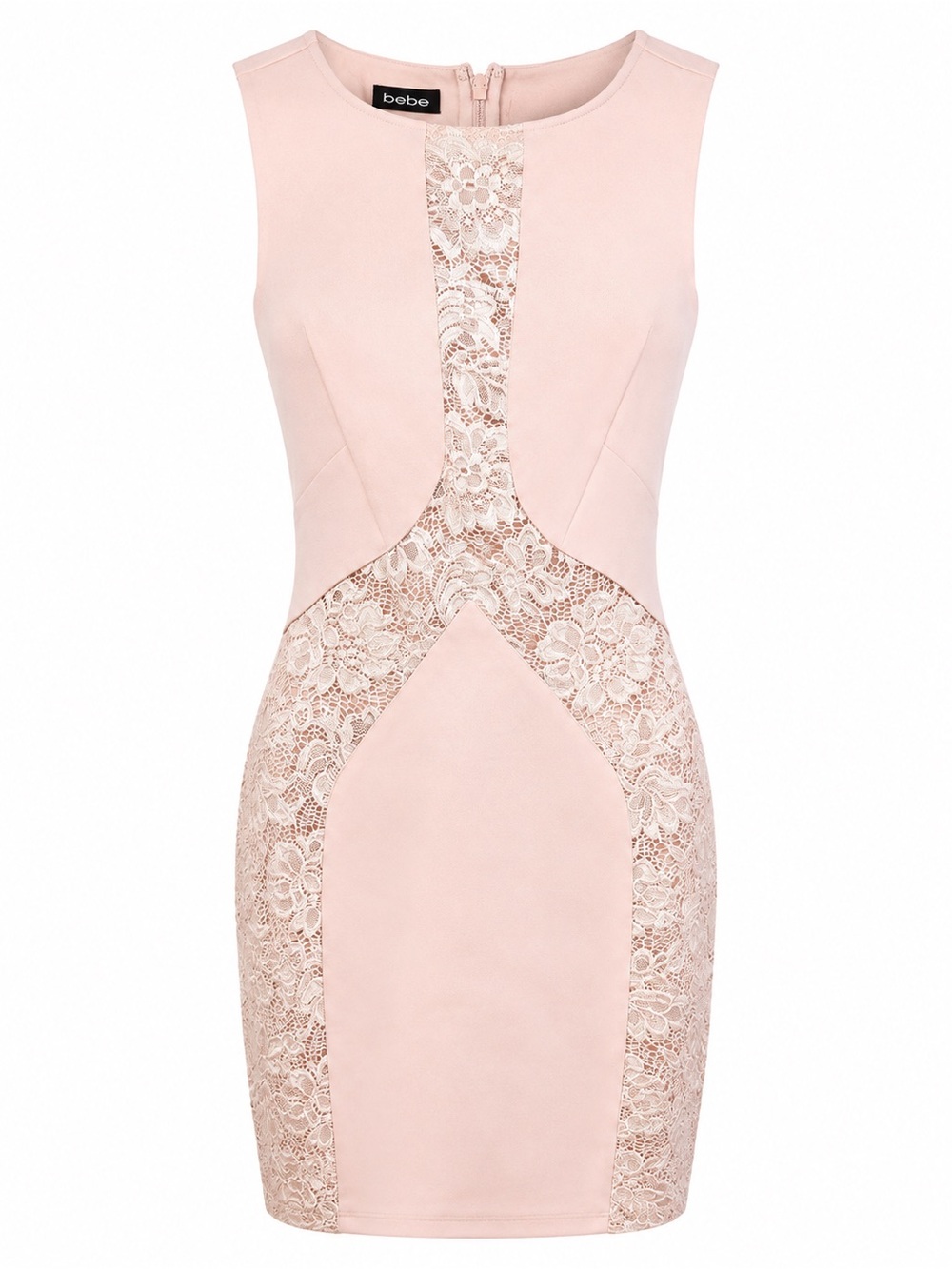 bebe Blush Lace-Panel Sleeveless Sheath Dress